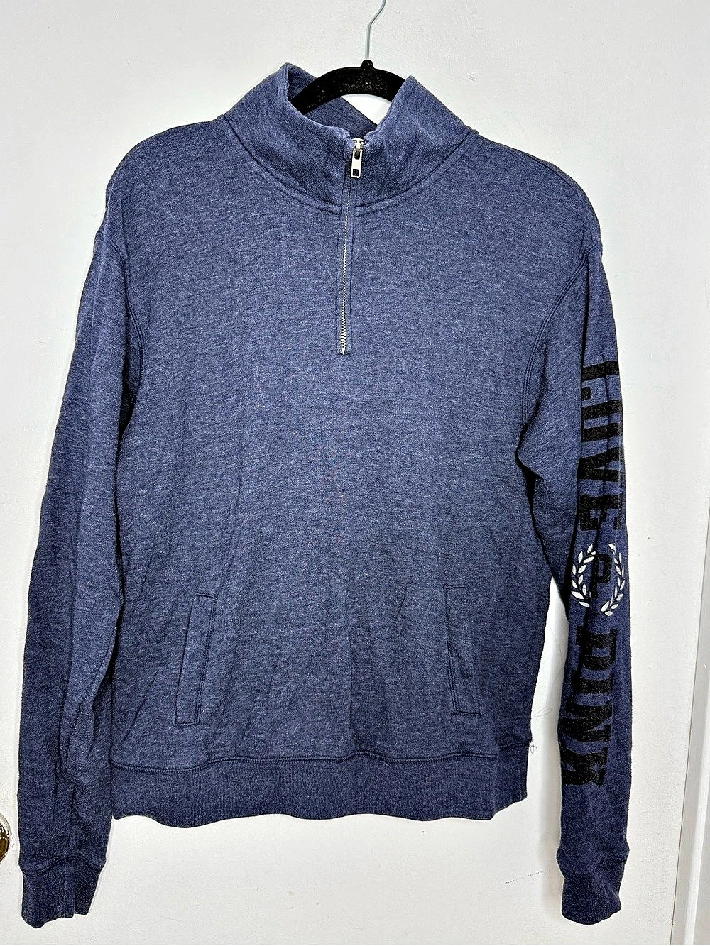 PINK Blue Quarter-Zip Sweatshirt Size XS